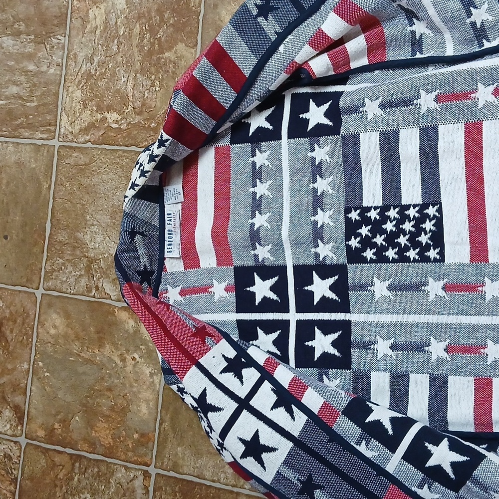 EUC Bedford Fair American Patriotic Star and Stripe Tapestry Blazer Size SP - Picture 3 of 6